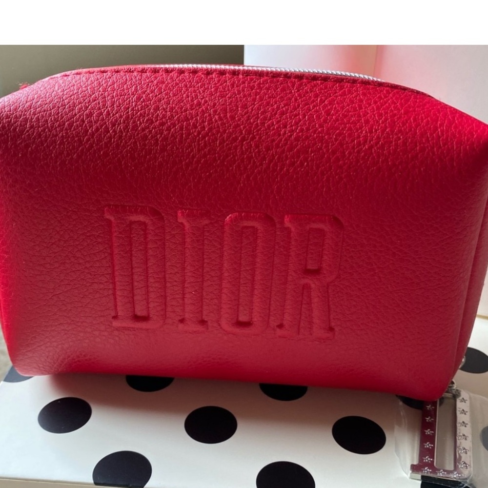 Dior Red Women's cosmetic bag travel size make up